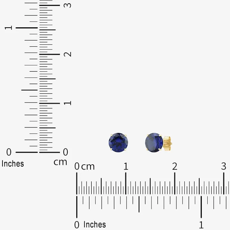 Gemstone 10K Gold 4mm Round Stud Earrings
