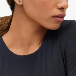 Gemstone 10K Gold 6mm Round Stud Earrings
