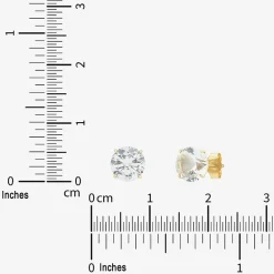 Gemstone 10K Gold 6mm Round Stud Earrings