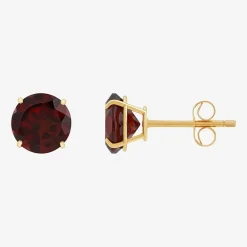 Gemstone 10K Gold 6mm Round Stud Earrings