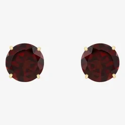 Gemstone 10K Gold 6mm Round Stud Earrings