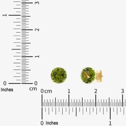 Gemstone 10K Gold 6mm Round Stud Earrings