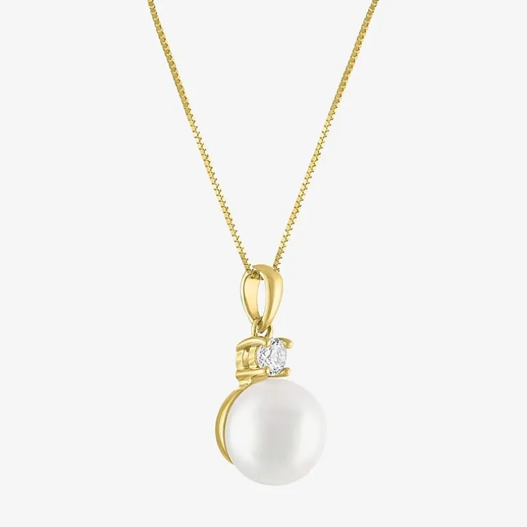 Gemstone 10K Gold Oval Pendant Necklace
