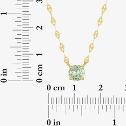 Gemstone 14K Gold Over Silver Round 18 Inch Pendant Necklace