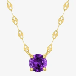 Gemstone 14K Gold Over Silver Round 18 Inch Pendant Necklace