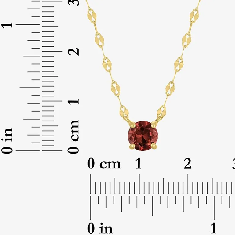 Gemstone 14K Gold Over Silver Round 18 Inch Pendant Necklace
