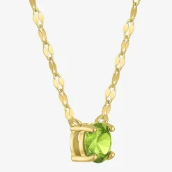 Gemstone 14K Gold Over Silver Round 18 Inch Pendant Necklace