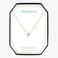 Gemstone 14K Gold Over Silver Round 18 Inch Pendant Necklace