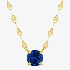 Gemstone 14K Gold Over Silver Round 18 Inch Pendant Necklace