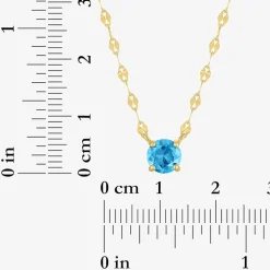 Gemstone 14K Gold Over Silver Round 18 Inch Pendant Necklace