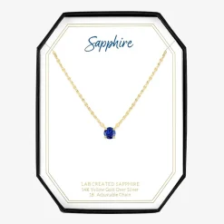 Gemstone 14K Gold Over Silver Round 18 Inch Pendant Necklace
