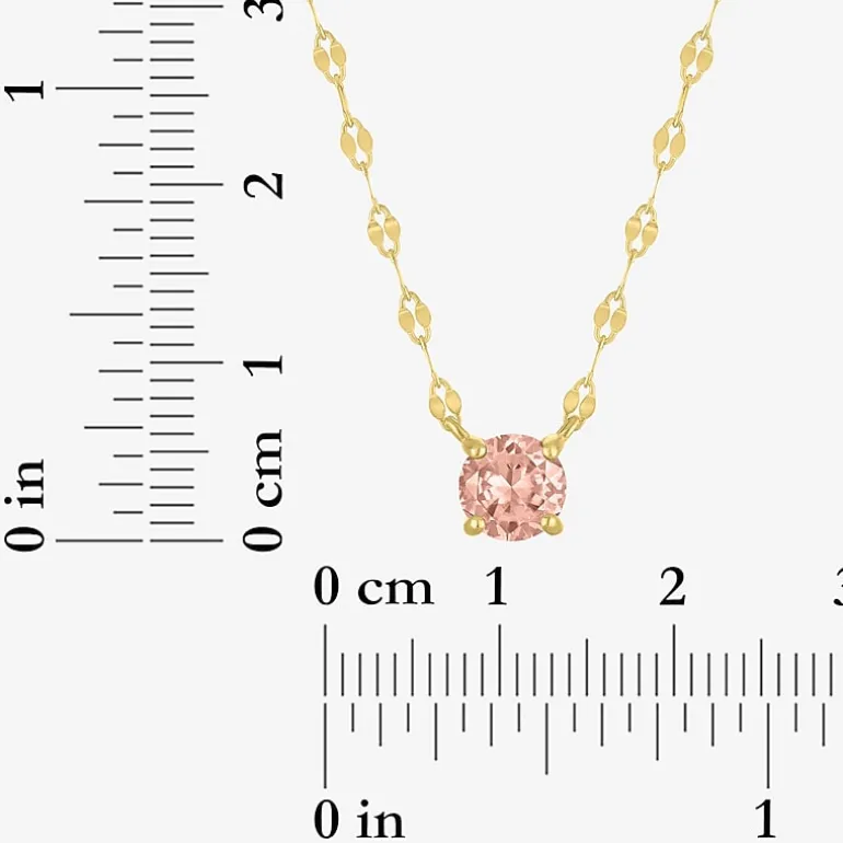 Gemstone 14K Gold Over Silver Round 18 Inch Pendant Necklace