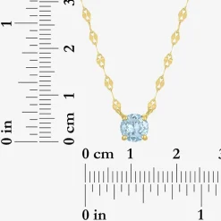 Gemstone 14K Gold Over Silver Round 18 Inch Pendant Necklace