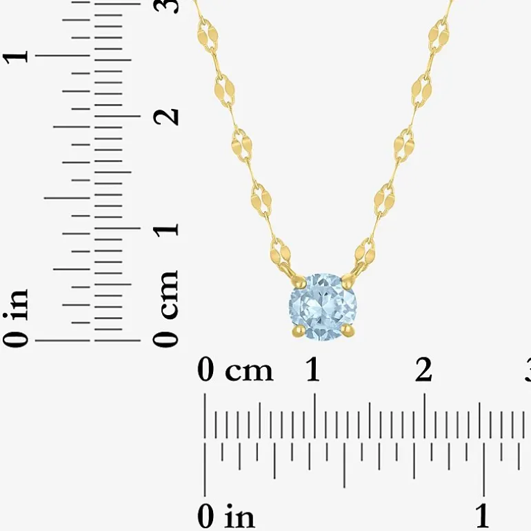 Gemstone 14K Gold Over Silver Round 18 Inch Pendant Necklace