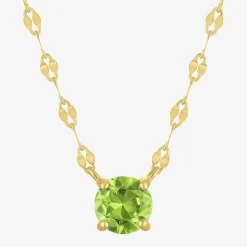Gemstone 14K Gold Over Silver Round 18 Inch Pendant Necklace