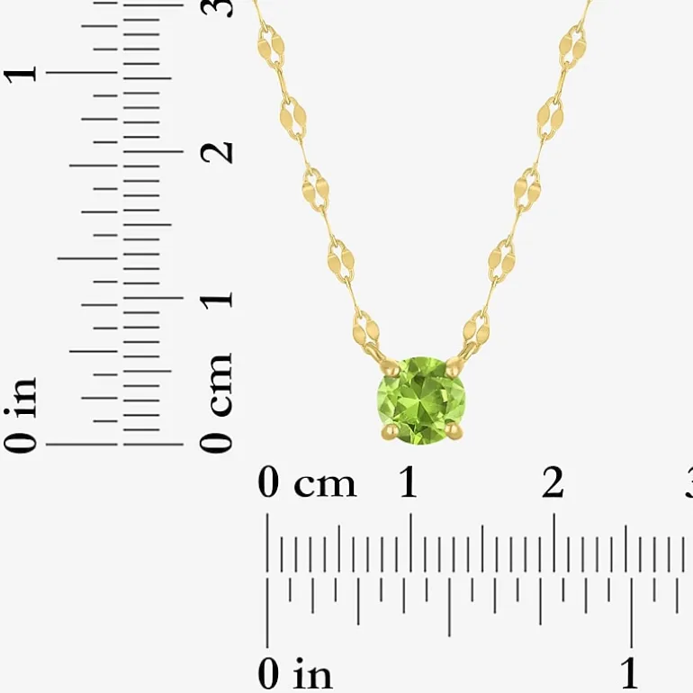 Gemstone 14K Gold Over Silver Round 18 Inch Pendant Necklace