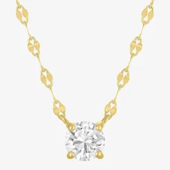 Gemstone 14K Gold Over Silver Round 18 Inch Pendant Necklace