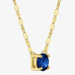 Gemstone 14K Gold Over Silver Round 18 Inch Pendant Necklace