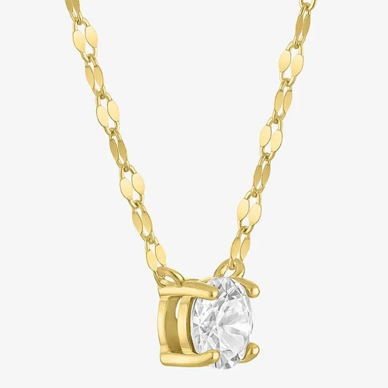 Gemstone 14K Gold Over Silver Round 18 Inch Pendant Necklace