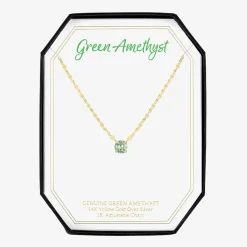 Gemstone 14K Gold Over Silver Round 18 Inch Pendant Necklace