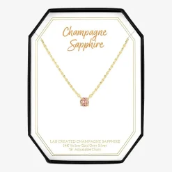 Gemstone 14K Gold Over Silver Round 18 Inch Pendant Necklace