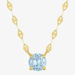 Gemstone 14K Gold Over Silver Round 18 Inch Pendant Necklace
