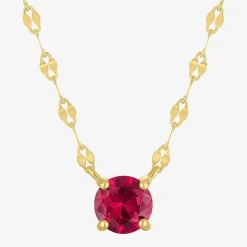 Gemstone 14K Gold Over Silver Round 18 Inch Pendant Necklace