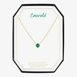 Gemstone 14K Gold Over Silver Round 18 Inch Pendant Necklace