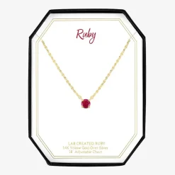 Gemstone 14K Gold Over Silver Round 18 Inch Pendant Necklace