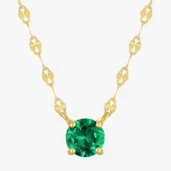 Gemstone 14K Gold Over Silver Round 18 Inch Pendant Necklace