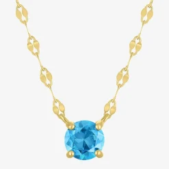 Gemstone 14K Gold Over Silver Round 18 Inch Pendant Necklace