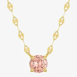 Gemstone 14K Gold Over Silver Round 18 Inch Pendant Necklace