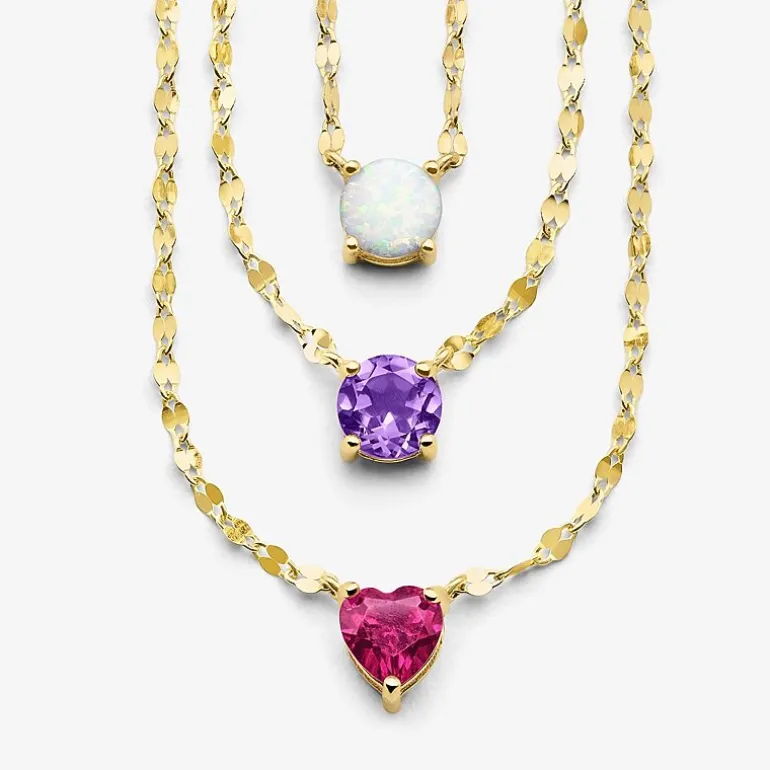 Gemstone 14K Gold Over Silver Round 18 Inch Pendant Necklace