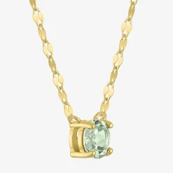 Gemstone 14K Gold Over Silver Round 18 Inch Pendant Necklace