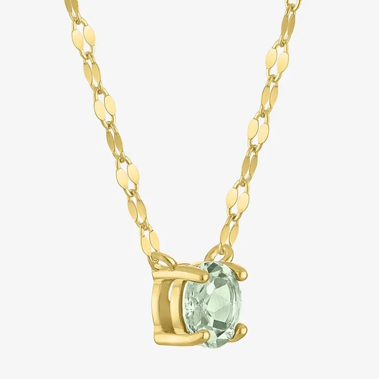 Gemstone 14K Gold Over Silver Round 18 Inch Pendant Necklace