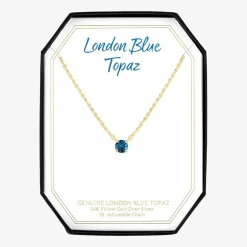 Gemstone 14K Gold Over Silver Round 18 Inch Pendant Necklace