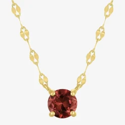 Gemstone 14K Gold Over Silver Round 18 Inch Pendant Necklace