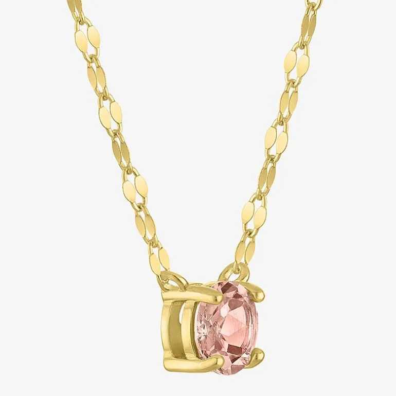 Gemstone 14K Gold Over Silver Round 18 Inch Pendant Necklace