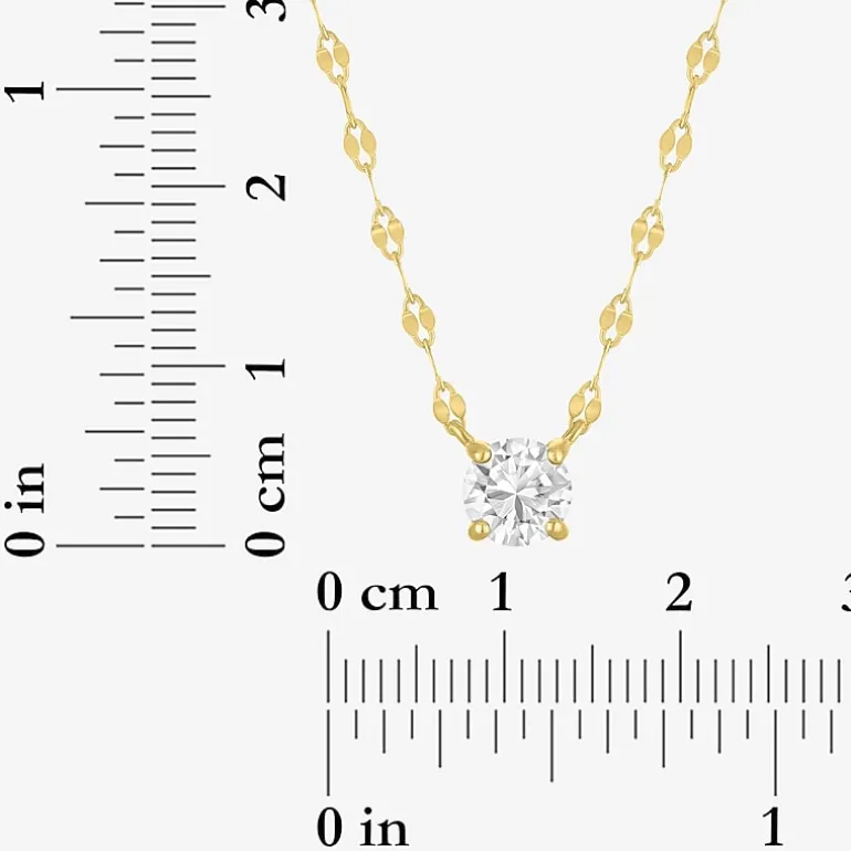 Gemstone 14K Gold Over Silver Round 18 Inch Pendant Necklace