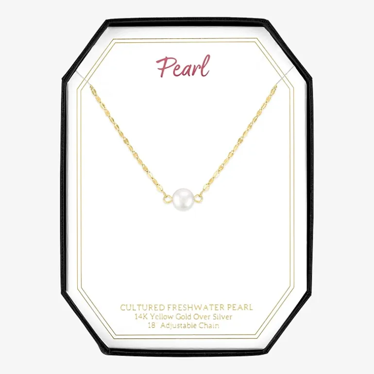 Gemstone 14K Gold Over Silver Round 18 Inch Pendant Necklace