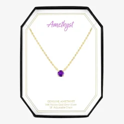 Gemstone 14K Gold Over Silver Round 18 Inch Pendant Necklace