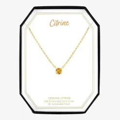 Gemstone 14K Gold Over Silver Round 18 Inch Pendant Necklace