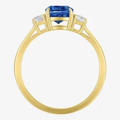 Gemstone 10K Gold 3-Stone Oval Cocktail Ring