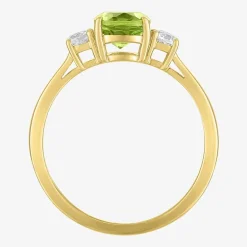 Gemstone 10K Gold 3-Stone Oval Cocktail Ring