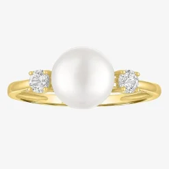 Gemstone 10K Gold 3-Stone Oval Cocktail Ring