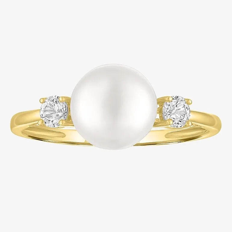 Gemstone 10K Gold 3-Stone Oval Cocktail Ring