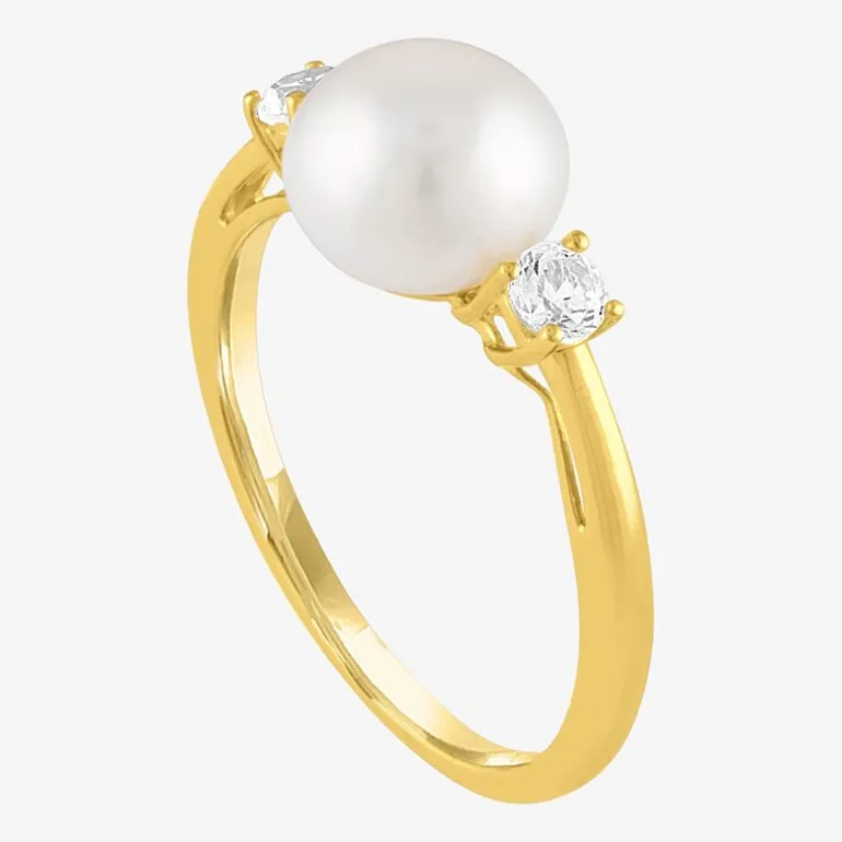 Gemstone 10K Gold 3-Stone Oval Cocktail Ring