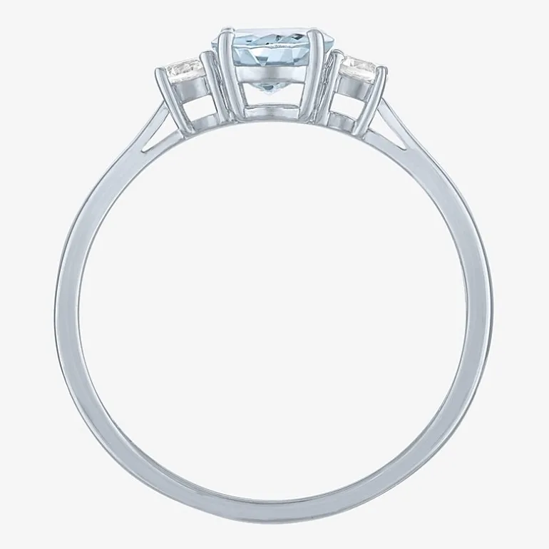 Gemstone 10K Gold 3-Stone Oval Cocktail Ring