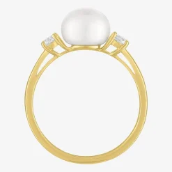 Gemstone 10K Gold 3-Stone Oval Cocktail Ring
