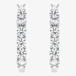Gemstone & Lab-Created White Sapphire Sterling Silver Hoop Earrings